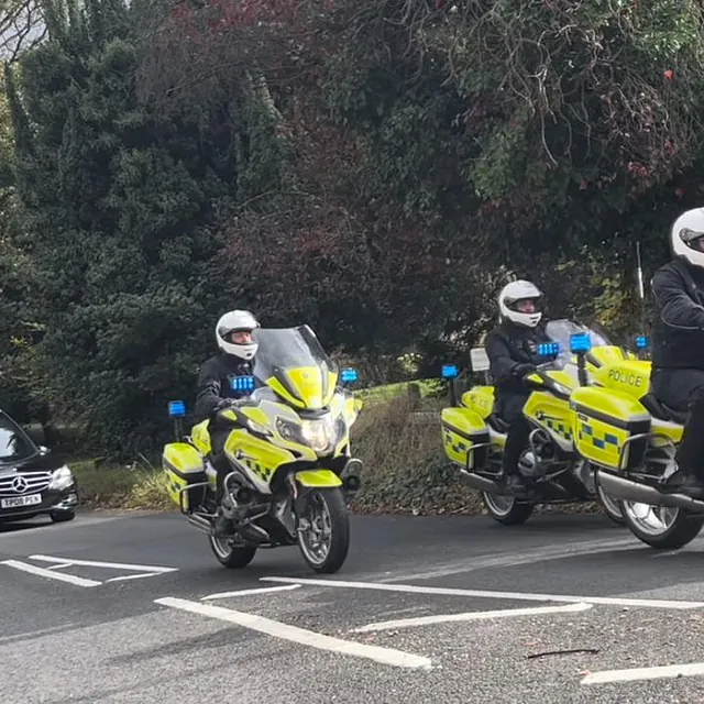 Motorbike funeral procession 